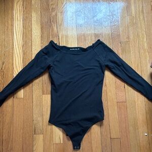 Abercrombie & Fitch Black Long Sleeve Bodysuit